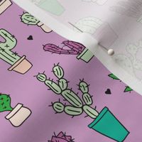 Cactus cacti summer garden botanical pink violet girls illustration trend pattern 