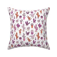 Cactus cacti summer garden botanical pink girls illustration trend pattern 