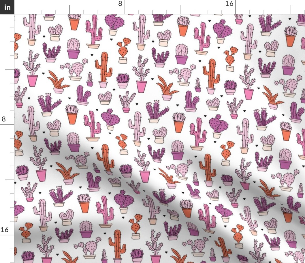 Cactus cacti summer garden botanical pink girls illustration trend pattern 