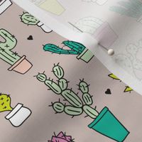 colorfl cactus garden cute retro style cacti trend illustration print for kids