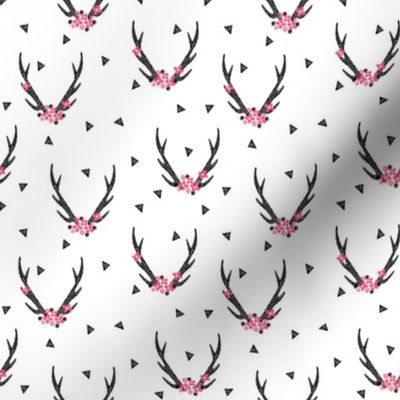 antlers // flower pink girls sweet triangles baby girl antlers triangles