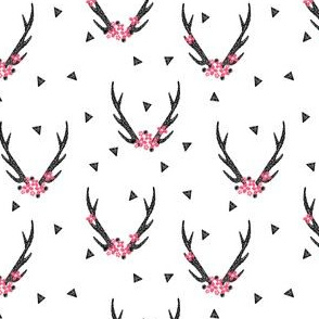 antlers // flower pink girls sweet triangles baby girl antlers triangles
