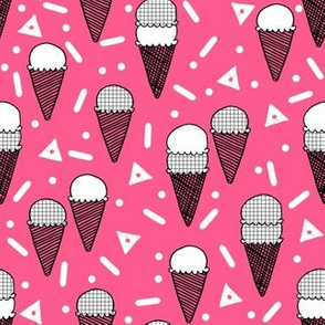 ice cream cone // pink summer tropical sweets ice creams fabric