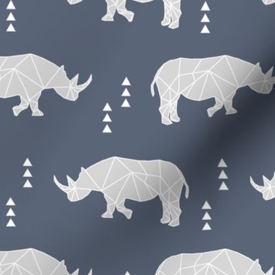 Geometric Rhino // dark blue