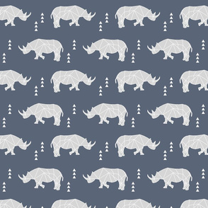 Geometric Rhino // dark blue