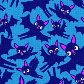 Halloween Bats in boo blue