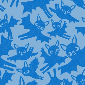 Halloween Bats in Ghostly Blues