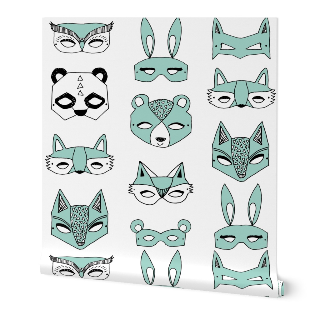 animal masks // mint cute tiny illustrations