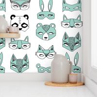 animal masks // mint cute tiny illustrations