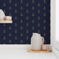 Anchor - Gold Navy