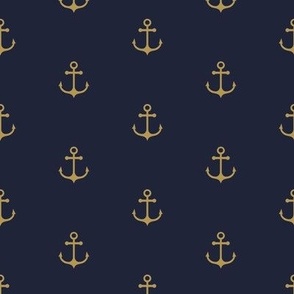 Anchor - Gold Navy