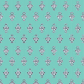 Elegant turquoise damask