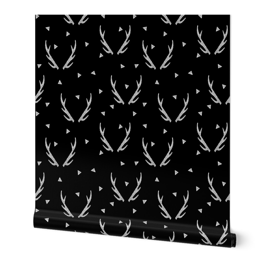 antlers // mini small black and white kids triangles baby 