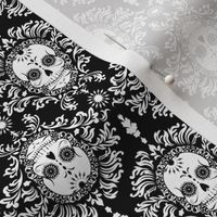 Dead Damask White on Black