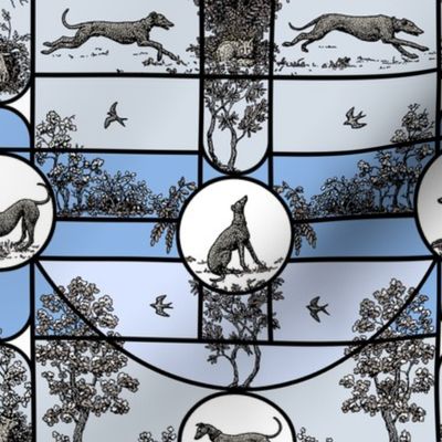 Winter Stained Glass Greyhound - Large -