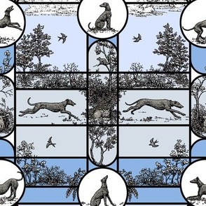 Winter Stained Glass Greyhound - Large -