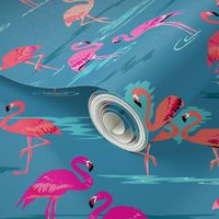 flamingos love teal