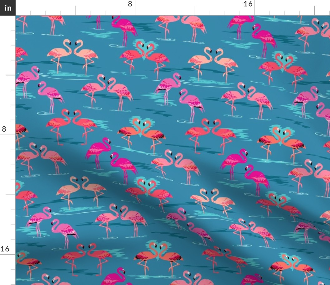 flamingos love teal