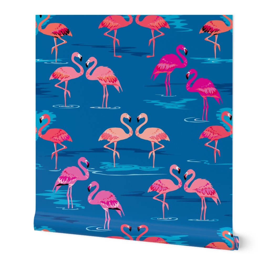 flamingos love blue - Large