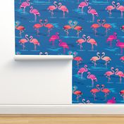 flamingos love blue - Large