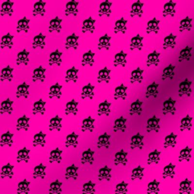 Girls Rock Black Skulls on Pink