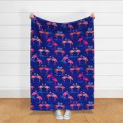 flamingos love navy - Large