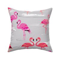 flamingos love silver - Large