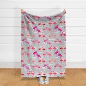 flamingos love silver - Large