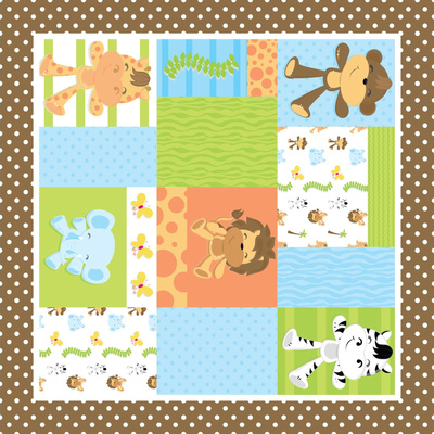 Jungle Safari Fabric Panel for Quilting, Hippo Fabric Panels, Cotton Fabric  Panel for Baby Quilts, Quilting Panel 