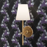 Sitting Chinese Crested powder puff - purple linen