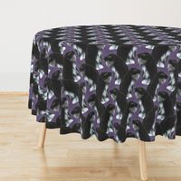 Sitting Chinese Crested powder puff - purple linen