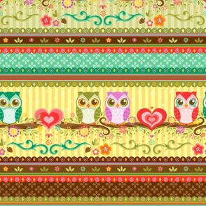 Colorful Love Owls