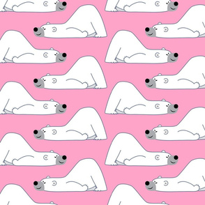 Cute Funny Cartoon Polar Bears Pink by Cheerful Madness!!