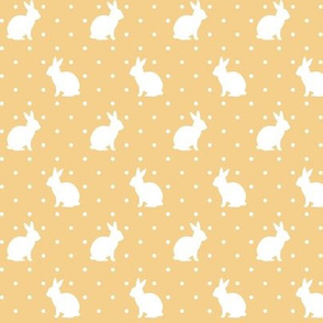 Rabbits and Spots white on orange