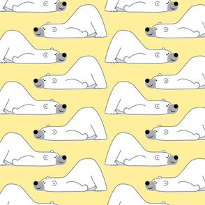 Fun-Loving Cartoon Polar Bear Yellow By Cheerful Madness!!