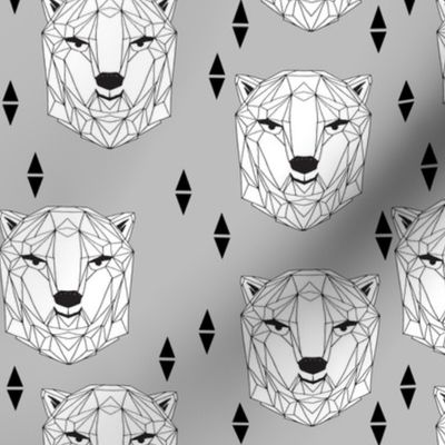 geo polar bear // geometric animals bear head geo bear head design polar bear fabric winter fabric boys design baby boy nursery