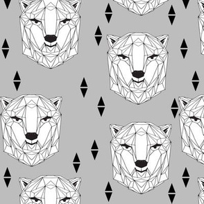 geo polar bear // geometric animals bear head geo bear head design polar bear fabric winter fabric boys design baby boy nursery