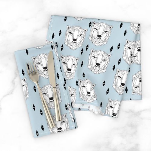 geo polar bear // baby blue polar bear winter bear head cute polar bear design