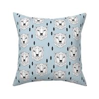 geo polar bear // baby blue polar bear winter bear head cute polar bear design