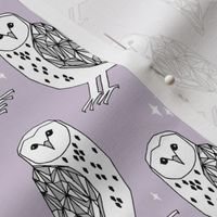 owl // purple lavender pastel hand-drawn barn owl illustration by Andrea Lauren