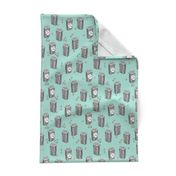 popcorn // mint movies snack food movie theatre popcorn food fabric print