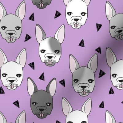 french bulldog // frenchie purple dog breed fabric dog design cute pet 