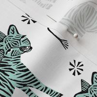 Safari Zebra - Mint on White by Andrea Lauren