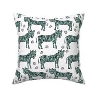 Safari Zebra - Mint on White by Andrea Lauren