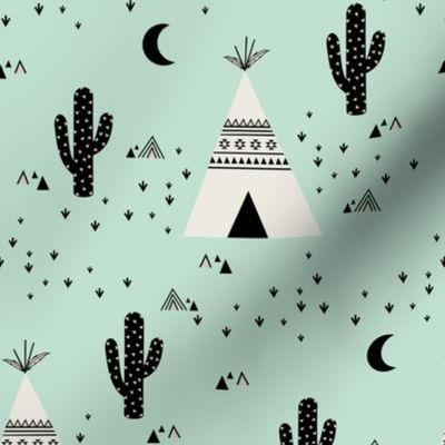 Teepee - Mint Background