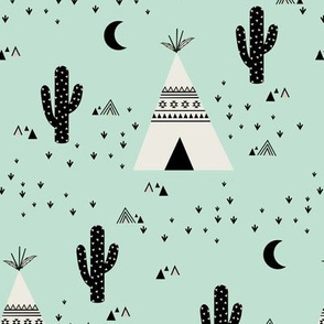 Teepee - Mint Background