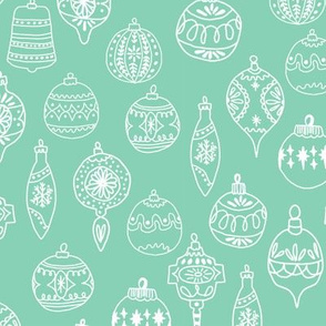 ornaments // mint christmas ornaments holiday hand-drawn illustration christmas ornamanent 