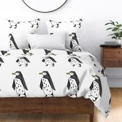 penguin // plush plushie cut and sew black and white kids nursery baby 