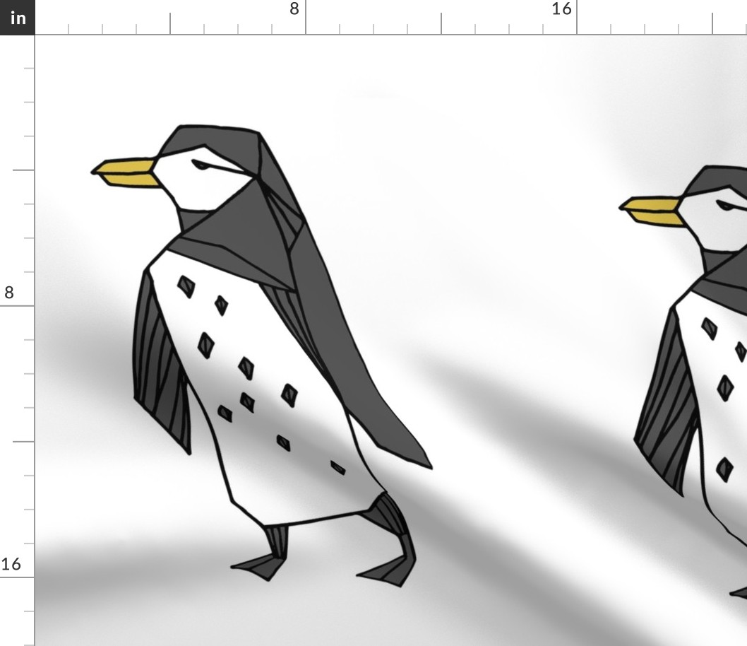 penguin // plush plushie cut and sew black and white kids nursery baby 