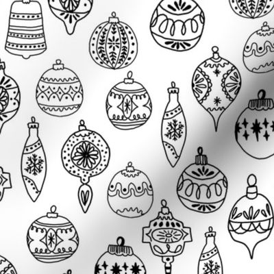 ornaments // black and white ornaments holiday christmas tree ornaments black and white hand-drawn illustration